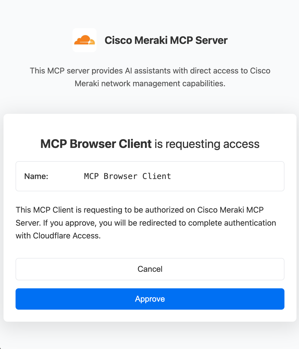 OAuth 2.1 Authentication Flow for Meraki MCP Server