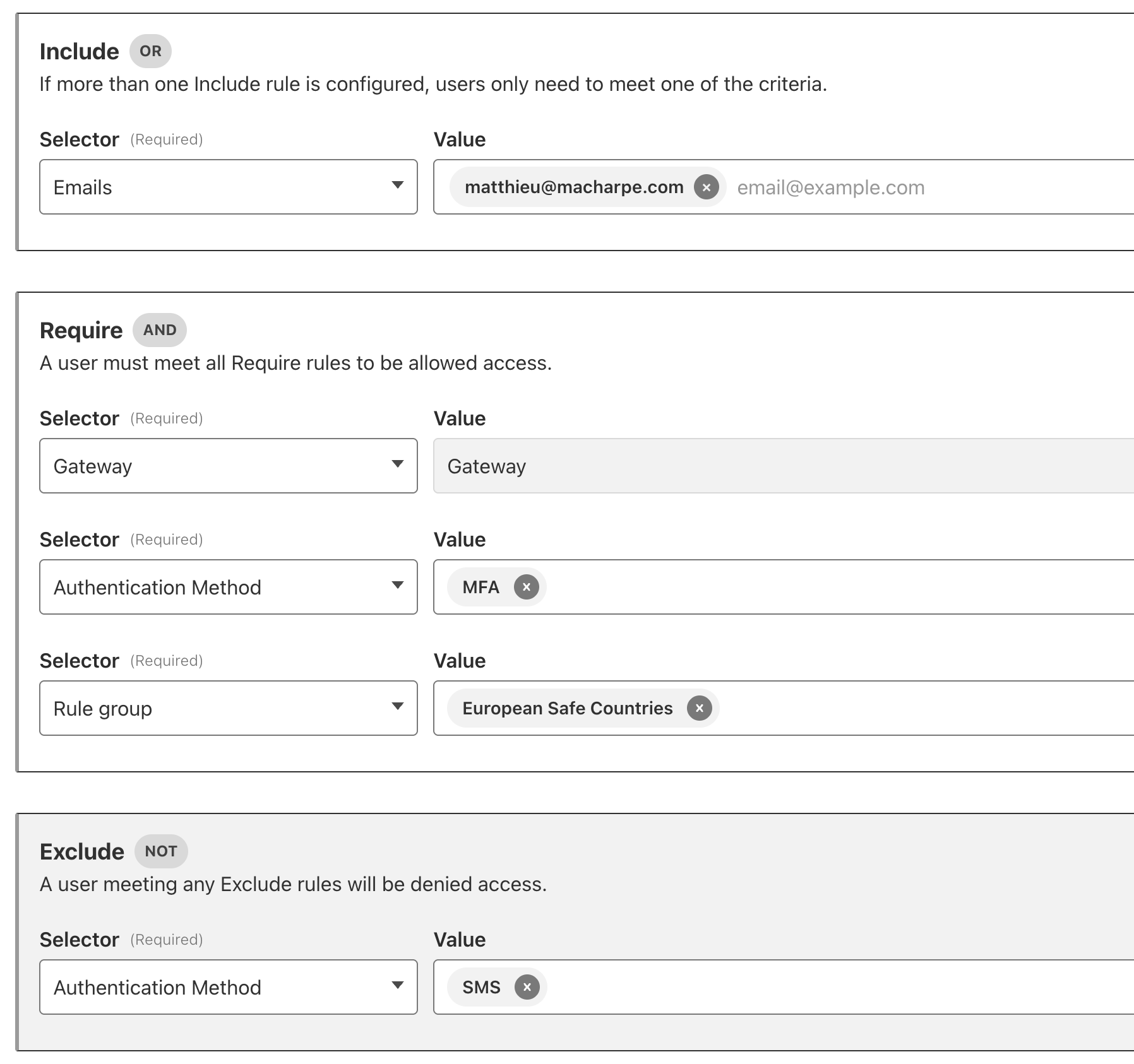 Access Policy Configuration