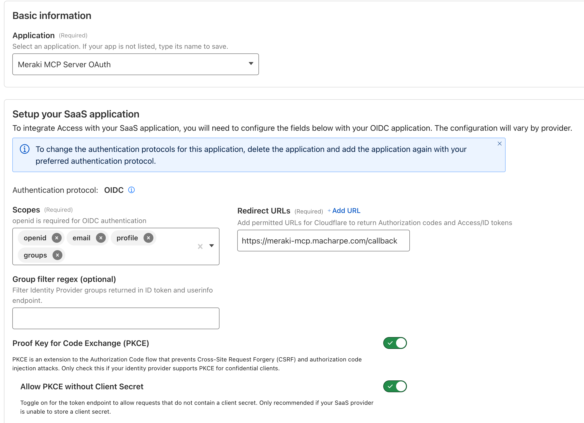 SaaS Access App Configuration